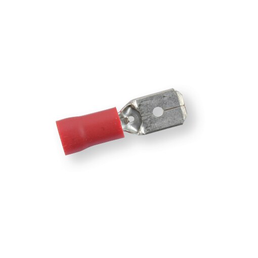 Cosse plate mâle rouge isolée 6,3x0,8